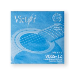 Víctor Cuerda 12(10) para Guitarra Acústica, 2da, Acero con Borla