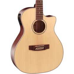 Cort Guitarra Electroacústica Natural Mate de 12 Cuerdas GA-MEDX-12 OP, Serie Grand Regal