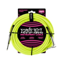 Ernie Ball Cable Braided 6080 Amarillo Fosforecente 3.05 Mts. Recto/Angulado