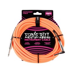Ernie Ball Cable Braided 6079 Anaranjado Fosforecente 3.05 Mts. Recto/Angulado