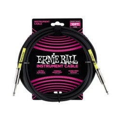 Ernie Ball Cable Clásico 6048 Negro 3.04 Mts. Recto/Recto