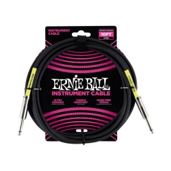 Ernie Ball Cable Clásico 6048 Negro 3.04 Mts. Recto/Recto