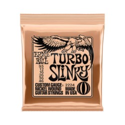 Ernie Ball Encordadura "Turbo Slinky" 2224, Guitarra Eléctrica, Nickel Wound 9.5-46