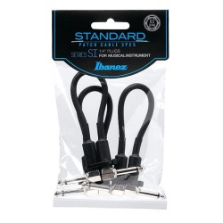 Ibanez Cables 15cm Negro SI05P3 Angulado/Angulado 3pzas