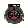 Ernie Ball Cable Braided 6066 Negro/Verde Neon 7.62 Mts. Recto/Angulado