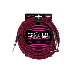 Ernie Ball Cable Braided 6062 Negro/Rojo 7.62 Mts. Recto/Angulado