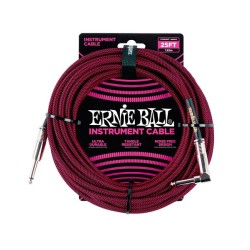 Ernie Ball Cable Braided 6062 Negro/Rojo 7.62 Mts. Recto/Angulado