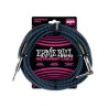 Ernie Ball Cable Braided 6060 Negro/Azul Neon 7.62 Mts. Recto/Angulado