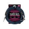 Ernie Ball Cable Braided 6060 Negro/Azul Neon 7.62 Mts. Recto/Angulado
