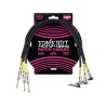 Ernie Ball Cables Patch 6076 Negro 0.46 Mts. Angulado/Angulado 3 Piezas