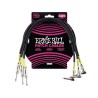 Ernie Ball Cables Patch 6076 Negro 0.46 Mts. Angulado/Angulado 3 Piezas