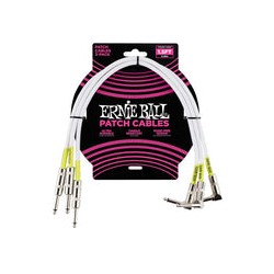 Ernie Ball Cables Patch 6059 Blanco 0.46 Mts. Angulado/Angulado 3 Piezas
