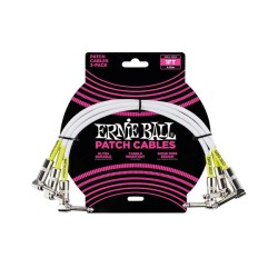 Ernie Ball Cables Patch 6055 Blanco 0.30 Mts. Angulado/Angulado 3 Piezas