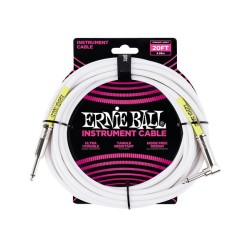 Ernie Ball Cable Clásico 6047 Blanco 6.09 Mts. Recto/Angulado