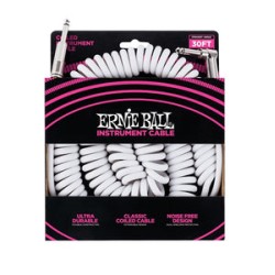 Ernie Ball Cable Coiled 6045 Blanco 9.14 Mts. Recto/Angulado