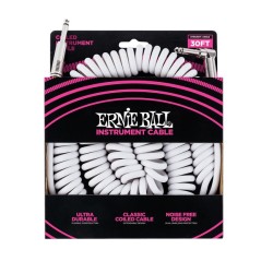 Ernie Ball Cable Coiled 6045 Blanco 9.14 Mts. Recto/Angulado