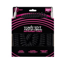 Ernie Ball Cable Coiled 6044 Negro 9.14 Mts. Recto/Recto