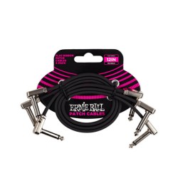 Ernie Ball Cables Flat Ribbon 6222 Negro 0.3048 Mts. Angulado/Angulado 3 Piezas