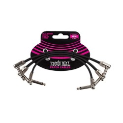 Ernie Ball Cables Flat Ribbon 6221 Negro 0.1524 Mts. Angulado/Angulado 3 Piezas