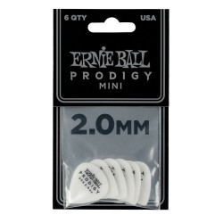 Ernie Ball Púas Prodigy 9203 Mini Blanco 2.00 con 6 Piezas