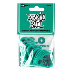 Ernie Ball Púas Everlast 9196 Verde Agua 2.00 con 12 Piezas