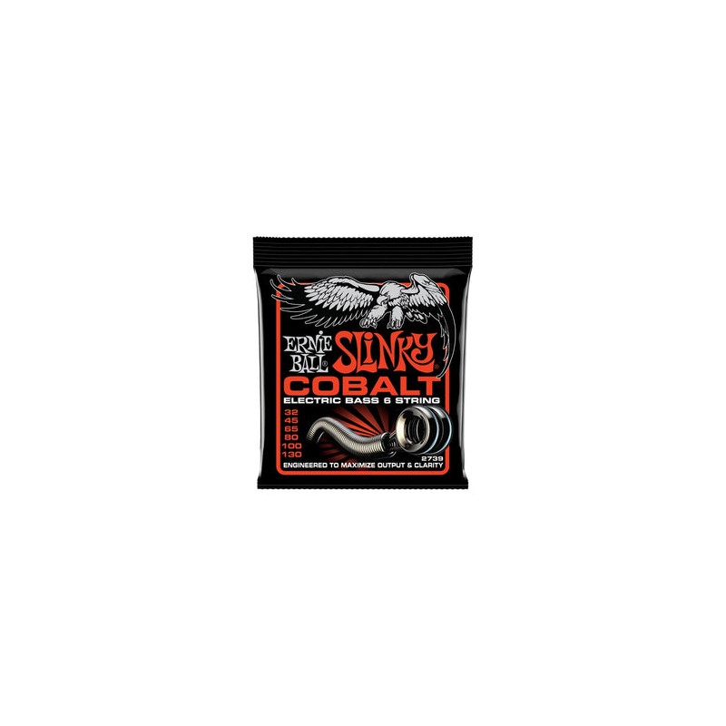 Ernie Ball Encordadura "Power Slinky Cobalt" 2739, Bajo Eléctrico 6 Cuerdas 0.032-0.130