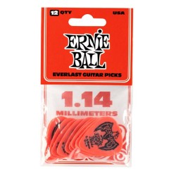 Ernie Ball Púas Everlast 9194 Rojo 1.14 con 12 Piezas