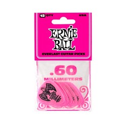 Ernie Ball Púas Everlast 9179 Rosa 0.60 con 12 Piezas