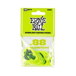 Ernie Ball Púas Everlast 9191 Verde 0.88 con 12 Piezas