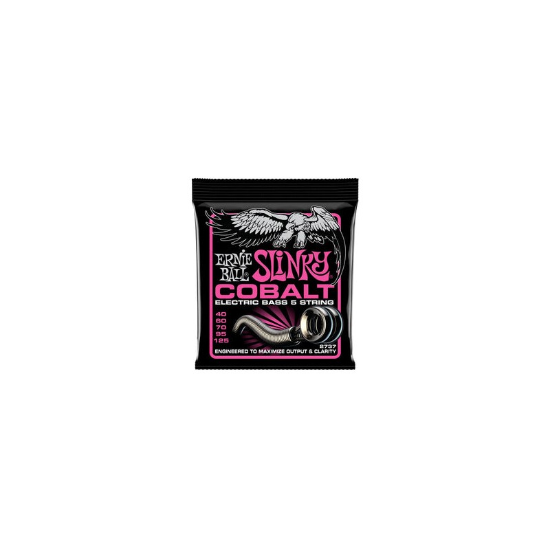 Ernie Ball Encordadura "Super Slinky Cobalt" 2737, Bajo Eléctrico 5 Cuerdas 0.040-0.125