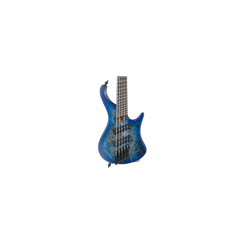 Ibanez Bajo Eléctrico 5 Cuerdas Azul Veteado Mate EHB1505MS-PLF con Funda, Bass Workshop