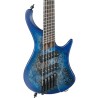 Ibanez Bajo Eléctrico 5 Cuerdas Azul Veteado Mate EHB1505MS-PLF con Funda, Bass Workshop