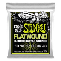 Ernie Ball Encordadura "Regular Slinky Flatwound" 2591 Cobalto Guitarra Eléctrica, 0.010-0.046