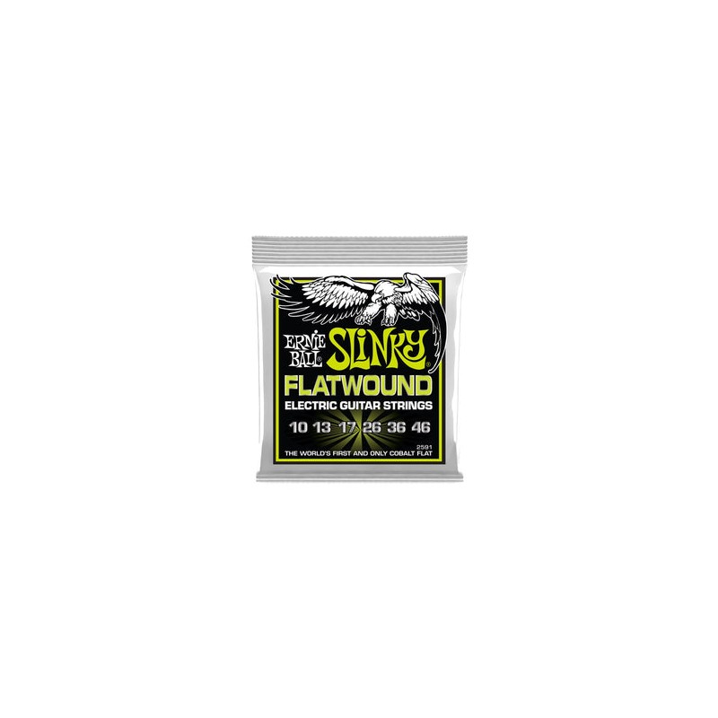 Ernie Ball Encordadura "Regular Slinky Flatwound" 2591 Cobalto Guitarra Eléctrica, 0.010-0.046