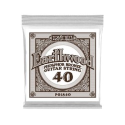 Ernie Ball Cuerda "Earthwood Phosphor Bronze" 1840(6) para Guitarra Acústica, Calibre 0.040, Phosphor Bronze