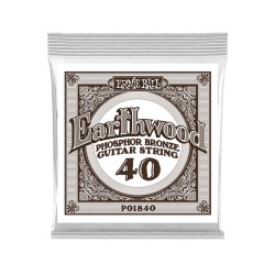 Ernie Ball Cuerda "Earthwood Phosphor Bronze" 1840(6) para Guitarra Acústica, Calibre 0.040, Phosphor Bronze