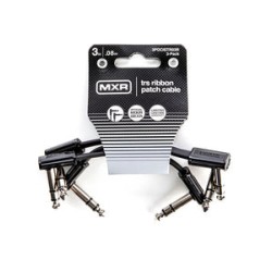 Dunlop MXR Cable 3PDCISTR03R, 0.0762 MTS. "TRS" Negro, Angulado/Angulado, 3 pzas