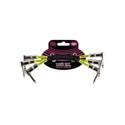 Ernie Ball Cables Patch 6050 Negro 0.15 Mts. Angulado/Angulado 3 Piezas