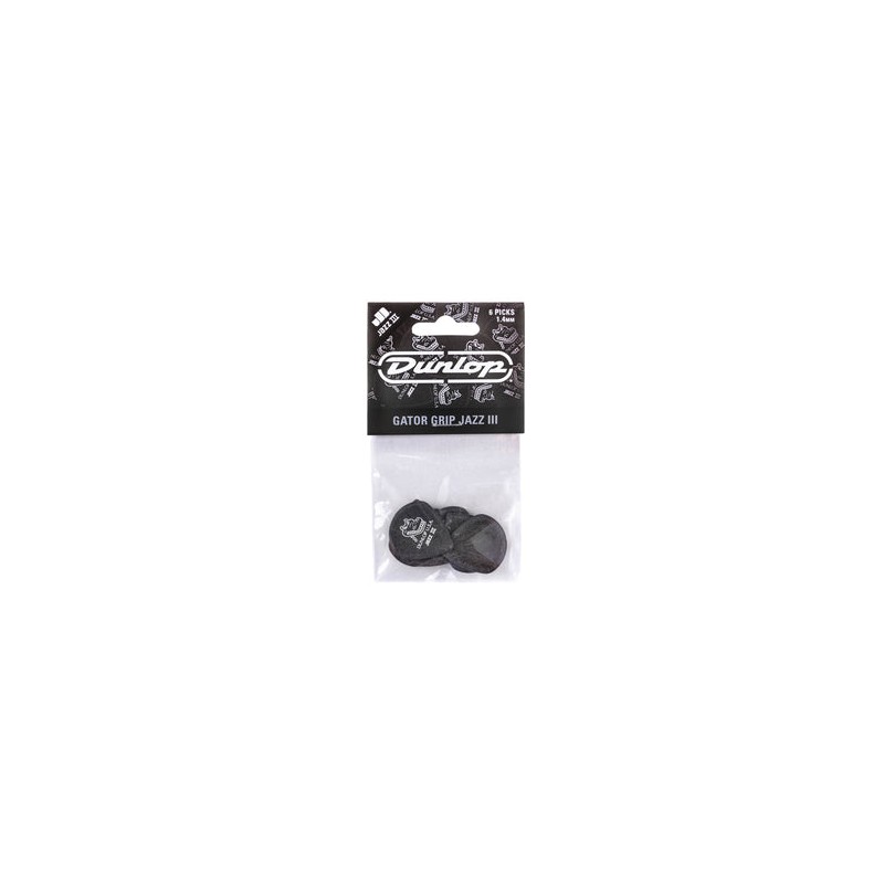 Dunlop Puas Gator Grip 571P1.4 Jazz III 1.40 Negra con 6pzas