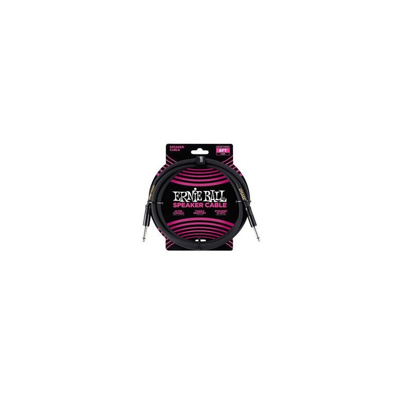 Ernie Ball Cable 1.83Mts para Bafle Negro 6072