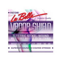 La Bella Encordadura Para Guitarra Eléctrica Regular Niquel 0.010-0.046 VSE1046 Vapor Shield