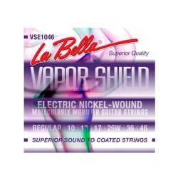 La Bella Encordadura Para Guitarra Eléctrica Regular Niquel 0.010-0.046 VSE1046 Vapor Shield