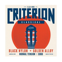 La Bella Encordadura Para Guitarra Clásica Nylon Negro C800 Criterion