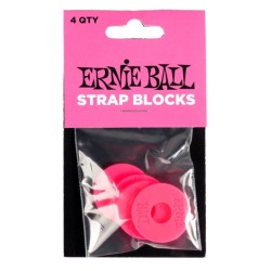 Ernie Ball Seguros para Tahalí 5623, Plástico Rosa (4 pzas)