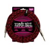 Ernie Ball Cable Braided 6398 Rojo/Negro 7.620 Mts. Recto/Recto