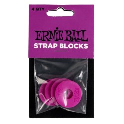 Ernie Ball Seguros para Tahalí 5618, Plástico Morado (4 pzas)