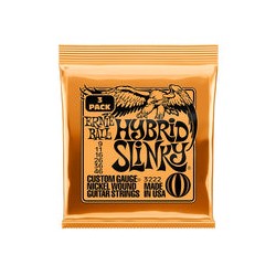 Ernie Ball Encordaduras "Hybrid Slinky - 3 Pack" 3222, Guitarra Eléctrica, Nickel Wound 9-46