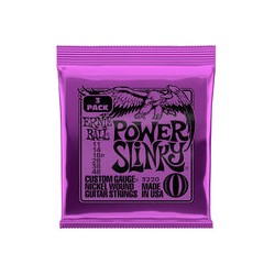 Ernie Ball Encordaduras "Power Slinky - 3 Pack" 3220, Guitarra Eléctrica, Nickel Wound 11-48