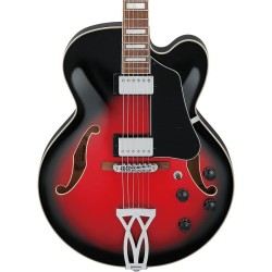 Ibanez Guitarra Eléctrica Rojo Sombreado Transparente AF75-TRS, Serie Artcore