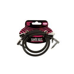 Ernie Ball Cables Estéreo Flat Ribbon 6406 Negro 0.6096 Mts. Angulado/Angulado, 2 Piezas
